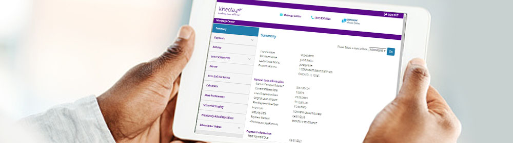 Tablet with Mortgage Account