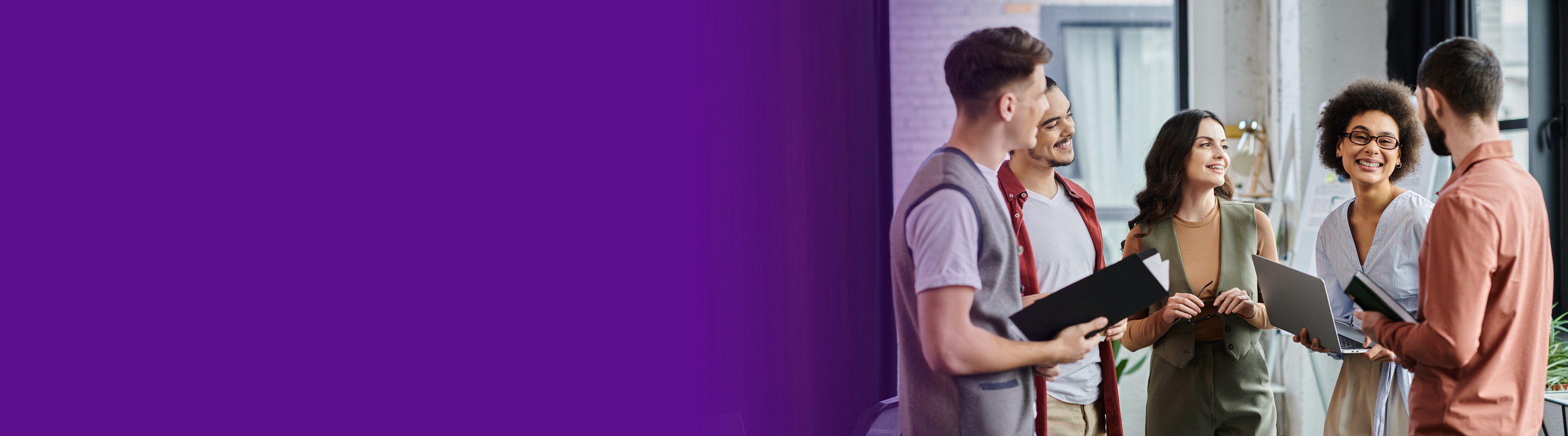 group of diverse individuals having a conversation